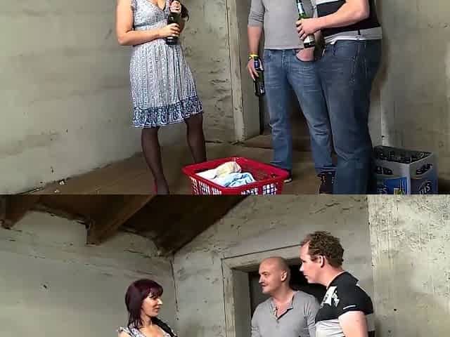 Redhead Milf Is Double-dicked By Two Studs In The Basement