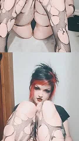 Sneaky Little Goth Slut Secretly Masturbates in the Family Bathroom