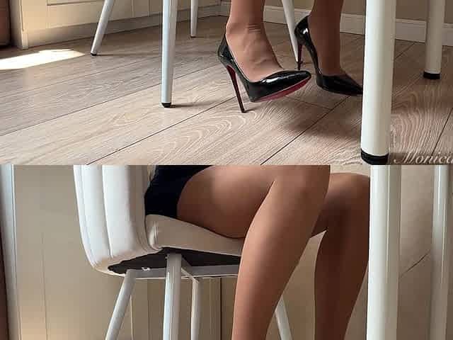 Heel Tease in Sheer Pantyhose