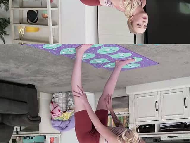 Blonde beauty Marilyn Johnson Impressive Yoga Flexibility
