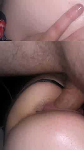 Fucking my naughty girl in her black thong to the side