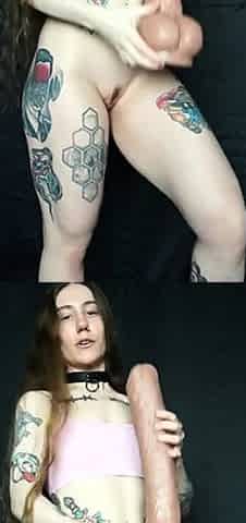 Kinky moist taco brunette anal toy play during masturbating