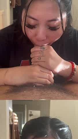 Admirable Oriental sucks and gets cream pie