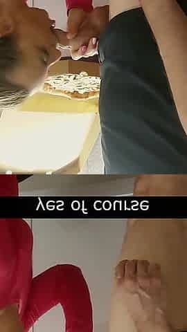 Hot Wife Sucked Pizza Delivery Guy to Get His Sauce on Pizza