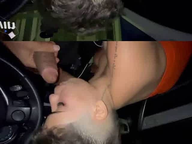 Public suck off with Uber driver, fat arse and inborn knockers - insatiable whore!