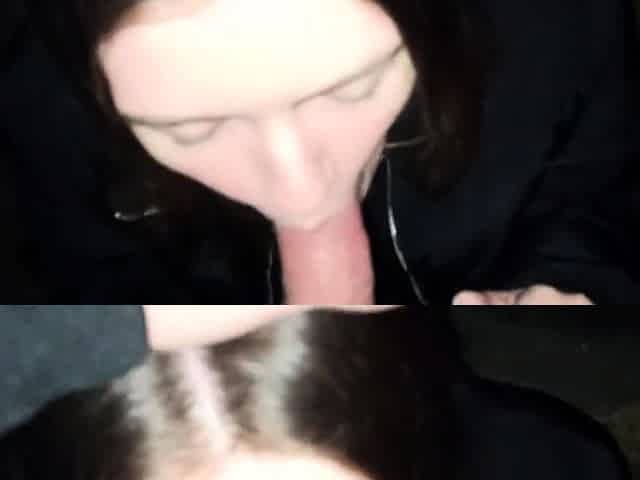 Public Blowjob by a Russian Brunette Babe