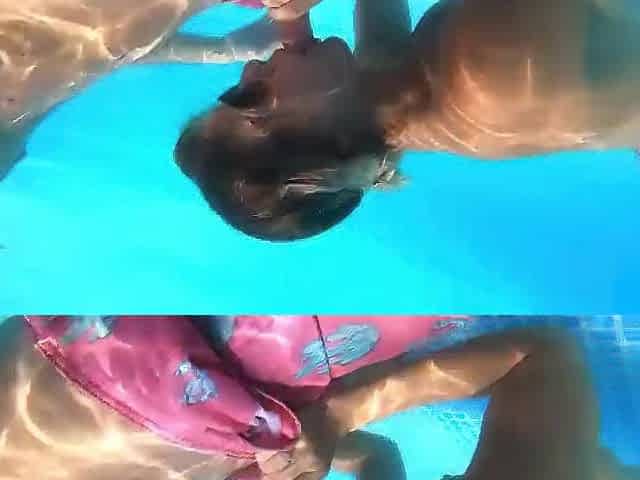 Pool Sex, Lactating Chick, Pee and Sexy Bang Outside