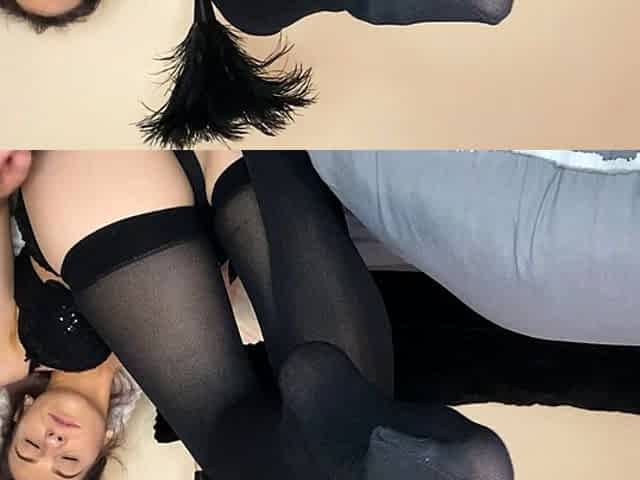 nylon sock strip and tickle video