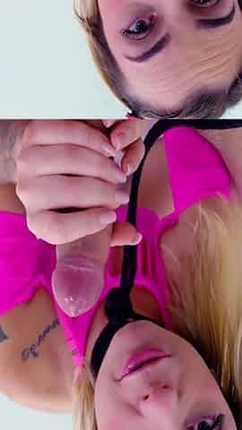 She Plays with the Dildo in Her Pussy While Giving Her Ass