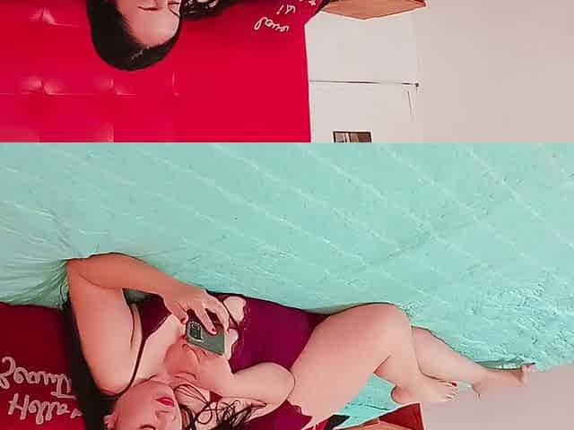 Hot Stepmom Calls the Cuckold on the Phone While Showing Her Tits to the Stepson
