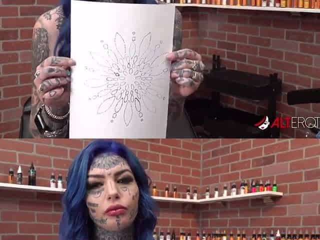 Amber Luke gets a rectal hole tattoo and a priceless pounding