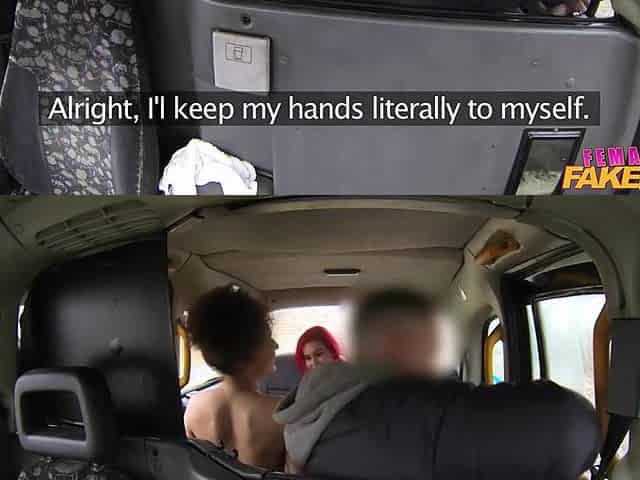 That guy cum on my back as I licked her enjoyable snatch - Female Fake Taxi