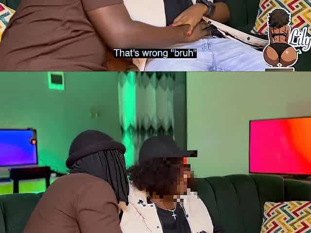 Thick booty black Lesbo guy tries rod and gets cum inside cunt