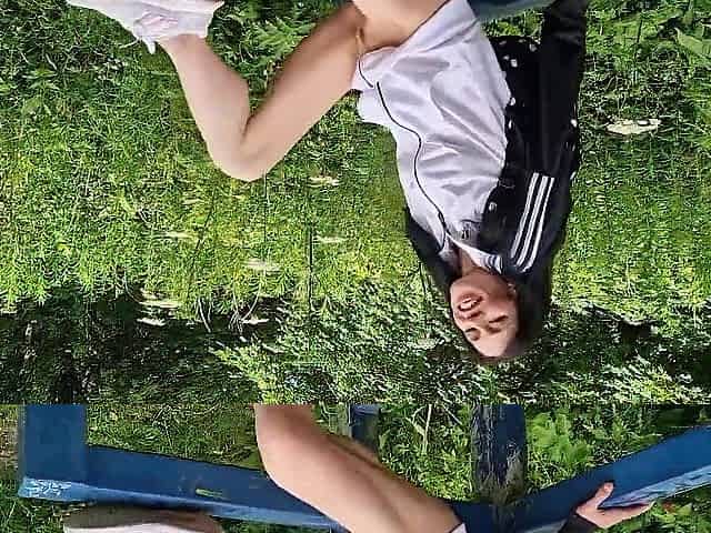 Bare Outdoors Widening Legs and Pissing