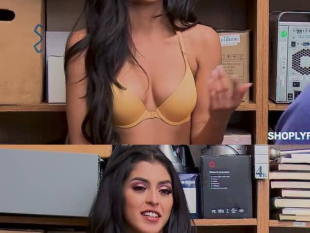 Svelte long legged babe Sophia Leone lures cop to blow his delicious cock