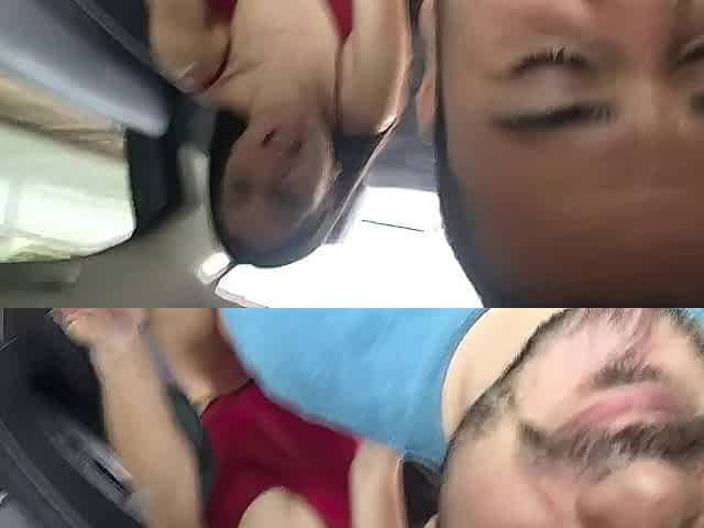 youthful Colombian gives control of the lush to the uber driver so this guy can make her run