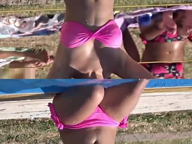Sexy Bikini Topless Pool Babes