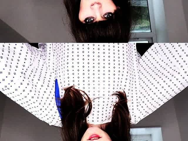 Very hot busty brunette solo masturbation on webcam