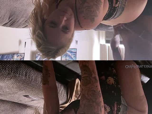 Hardcore fucking on the couch with amateur blonde