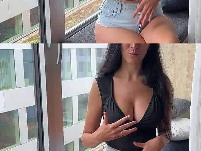 Hawk tuah ! My girlfriend with big tits is learning to suck