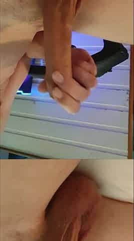 Thick cum cumshot on chest and tugjob