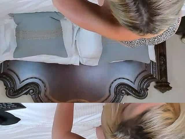 Amateur blond girl with big boobs getting fucked