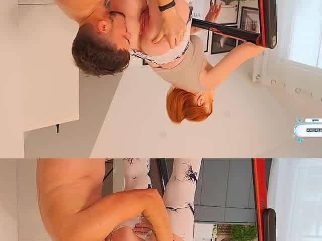 The fitness sweetheart tore her leggings and I came on her face!