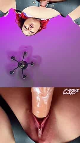 Tight Pussy Riding Dildo Close up