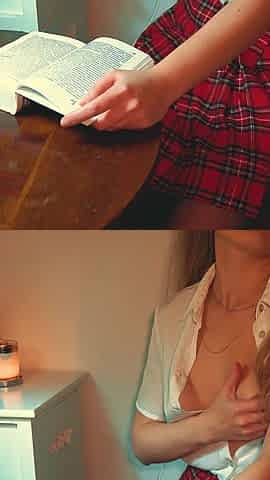 College girl masturbates with a vibrator