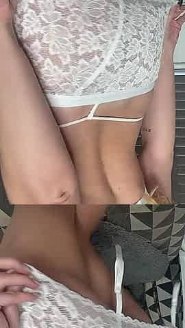 Brea Rose White Lingerie Masturbation and Butt Plug
