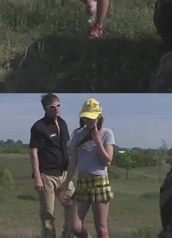 Teen babe fucked in the open field