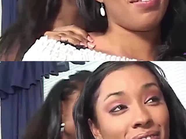 Bratty lesbo playgirl seduces the breasty black with her gentle kisses and fantastic twat eating