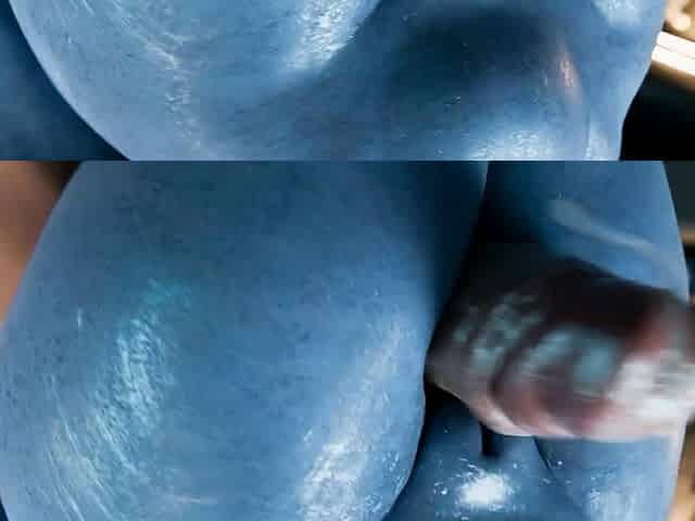 Blue Skinned Futa Gets Pounded by Massive Cock in Shower