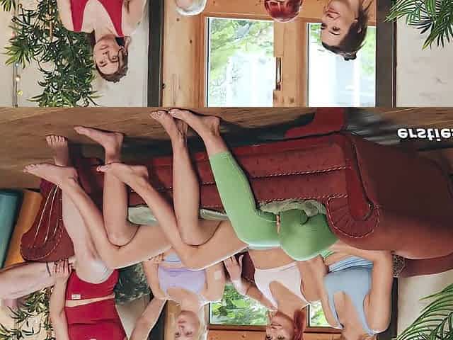 Ersties - In nature's garb Yoga Foursome Becomes a Lesbo Experience