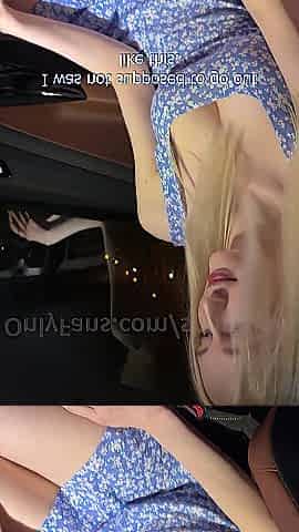 Banged Breasty Hot Golden-haired In A Car and Came On Her Face