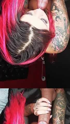Huge Dildo Sucking Slut