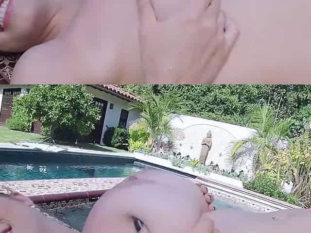 Hot babe with big boobs playing with her lactating boobs