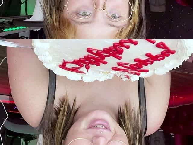 Cute blonde with big boobs solo