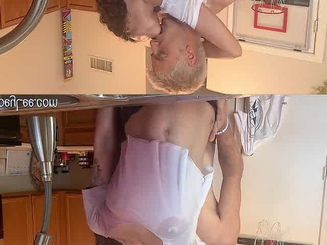 Hawt Pair Kitchen Water Fight Leads to Squirting Screw - Mav & Joey Lee