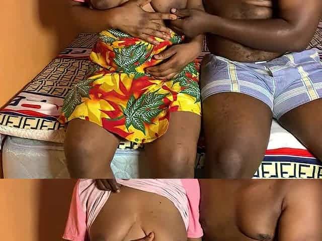 Afro teen maid looks nervous to be drilled by boss