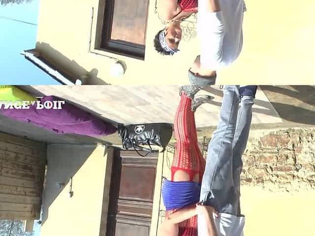 Bbw housewife in fishnet hard sodomized and fisted fucked by a young guy outdoor
