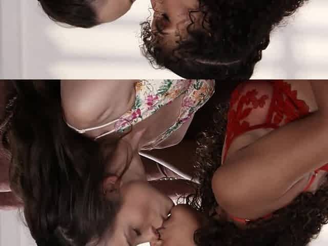 Lesbian beauties Lily Glee and Liv Revamped in hot action