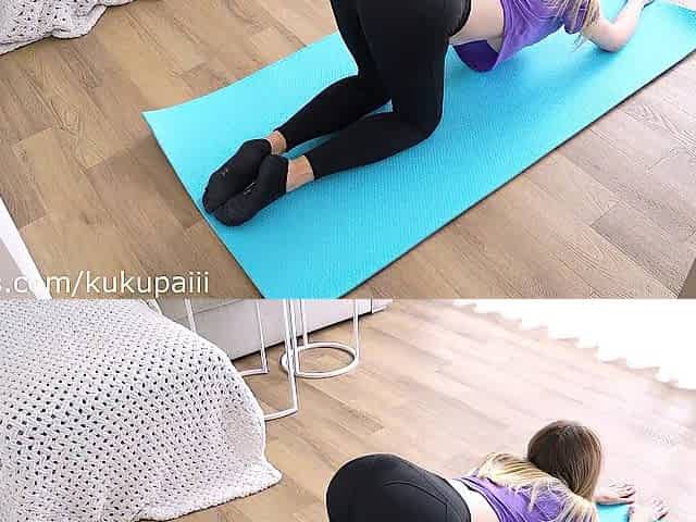 Stretched his stepsister's holes during fitness