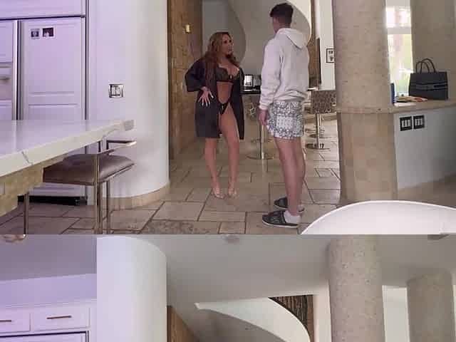 Gorgeous Busty MILF Pleases Her Neighbor With Hot Sex To Apologize For Hitting Him With Her Car