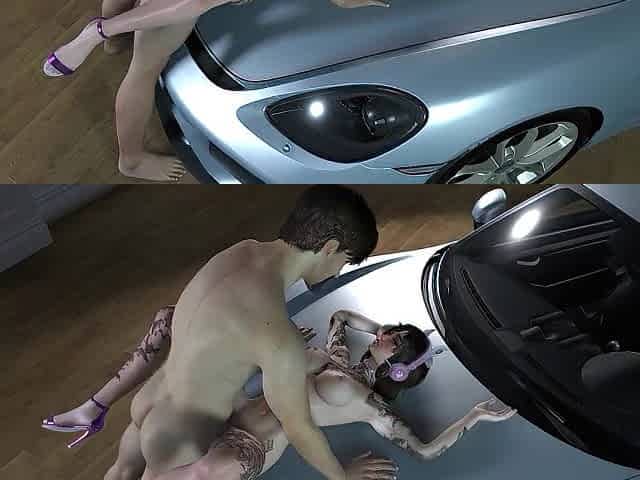 Banging E Hotty Cat Cutie On The Hood Of A Car