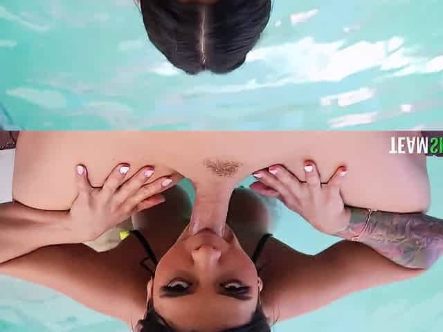 Alice Thunder, Inked Bitch And Nicky Rebel - Gets Pounded By The Pool