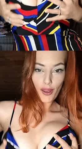 Great Big Boobs On Masturbating Redhead