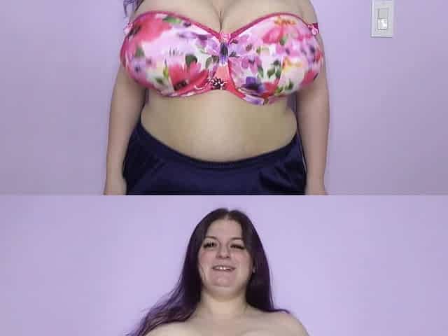 Floral Bra Boob Bouncing