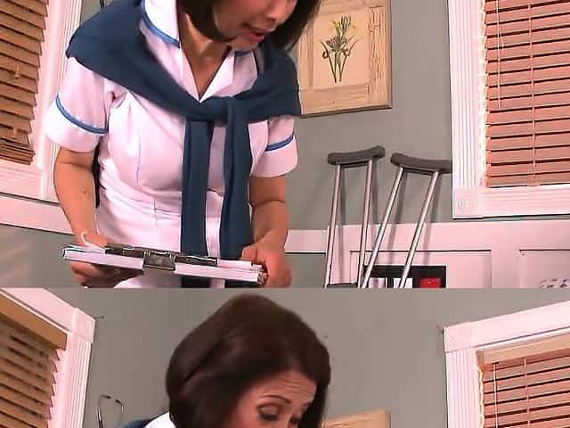 Busty mature nurse tries big dick