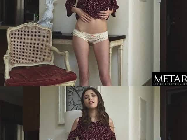Mila Azul plays with her hawt large titties whilst masturbating